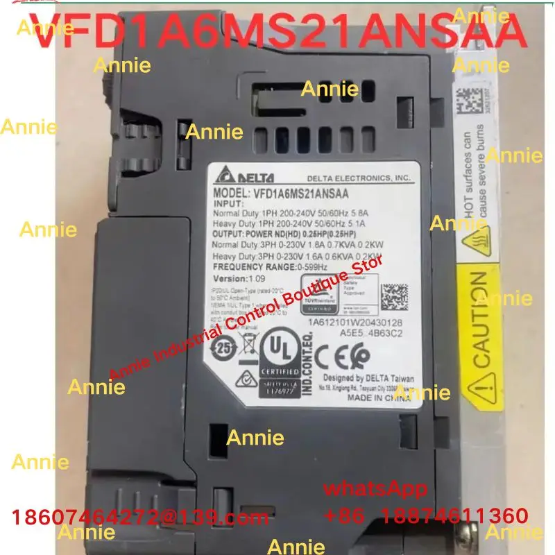 

Second-hand test OK . Frequency converter MS300 series VFD1A6MS21ANSAA