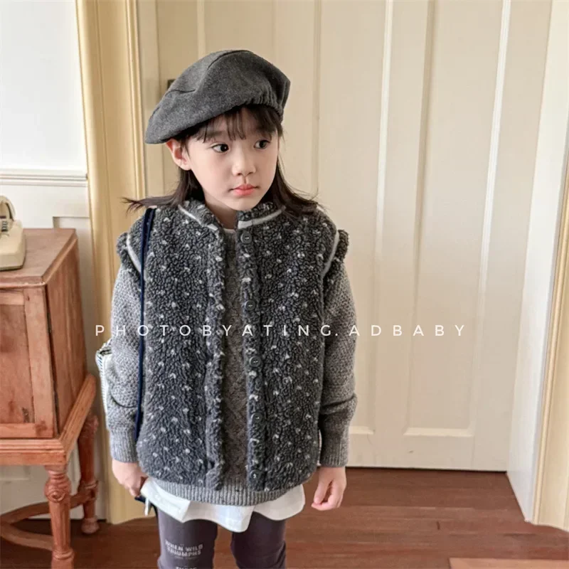 Girl Winter Clothes Autumn Kids Clothes Thickened Lambskin Vest Winter Coat Fur Vest