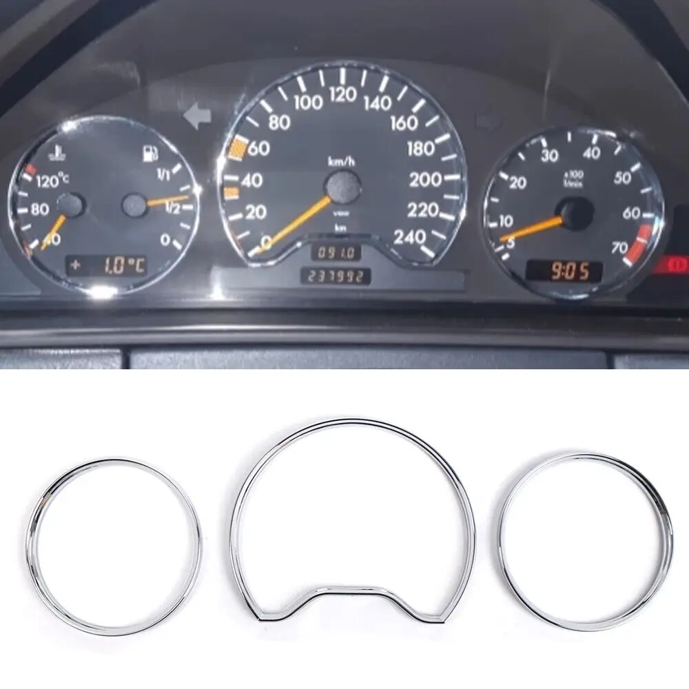 

Для Mercedes Benz W210 E W208 CLK W202 C 1995-2001 Хромированные дисковые кольца спидометра, автомобильный круг, Стайлинг, крышка, автомобильные аксессуары