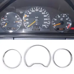For Mercedes Benz W210 E W208 CLK W202 C 1995-2001 Chrome Speedometer Gauge Dial Rings Car Circle Styling Cover Car Accessories