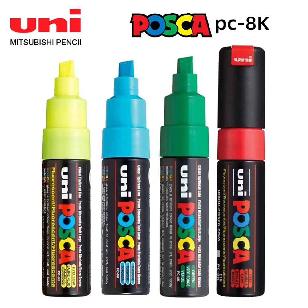 UNI POSCA Markers PC-8K Extra Thick 8mm 35 Full Color Advertisement Painting Graffiti Acrylic Art Supplies Japanese Stationery