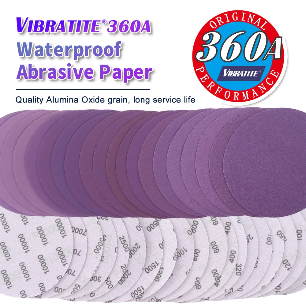 10 Uds. Disco de lijado de bucle de gancho de película de papel de lija de 5 pulgadas y 125mm seco húmedo para molienda de acabado automotriz de Metal y madera