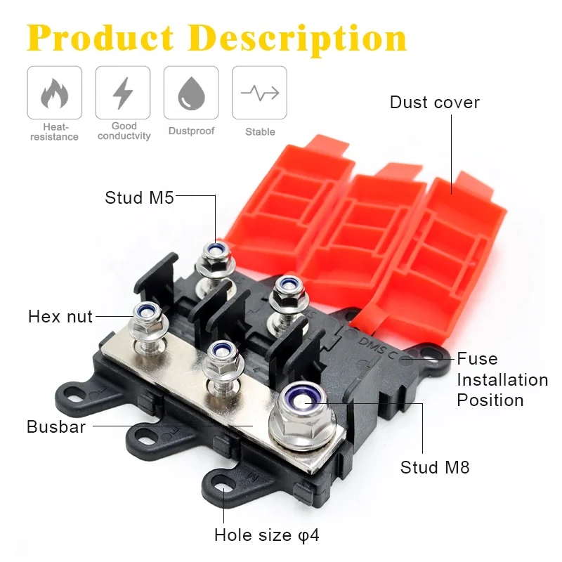 1 to 7 EL MIDI AMI DMS Automatic Fuse Holder BDFS/ANS Bolt Distribution Fuse Holder
