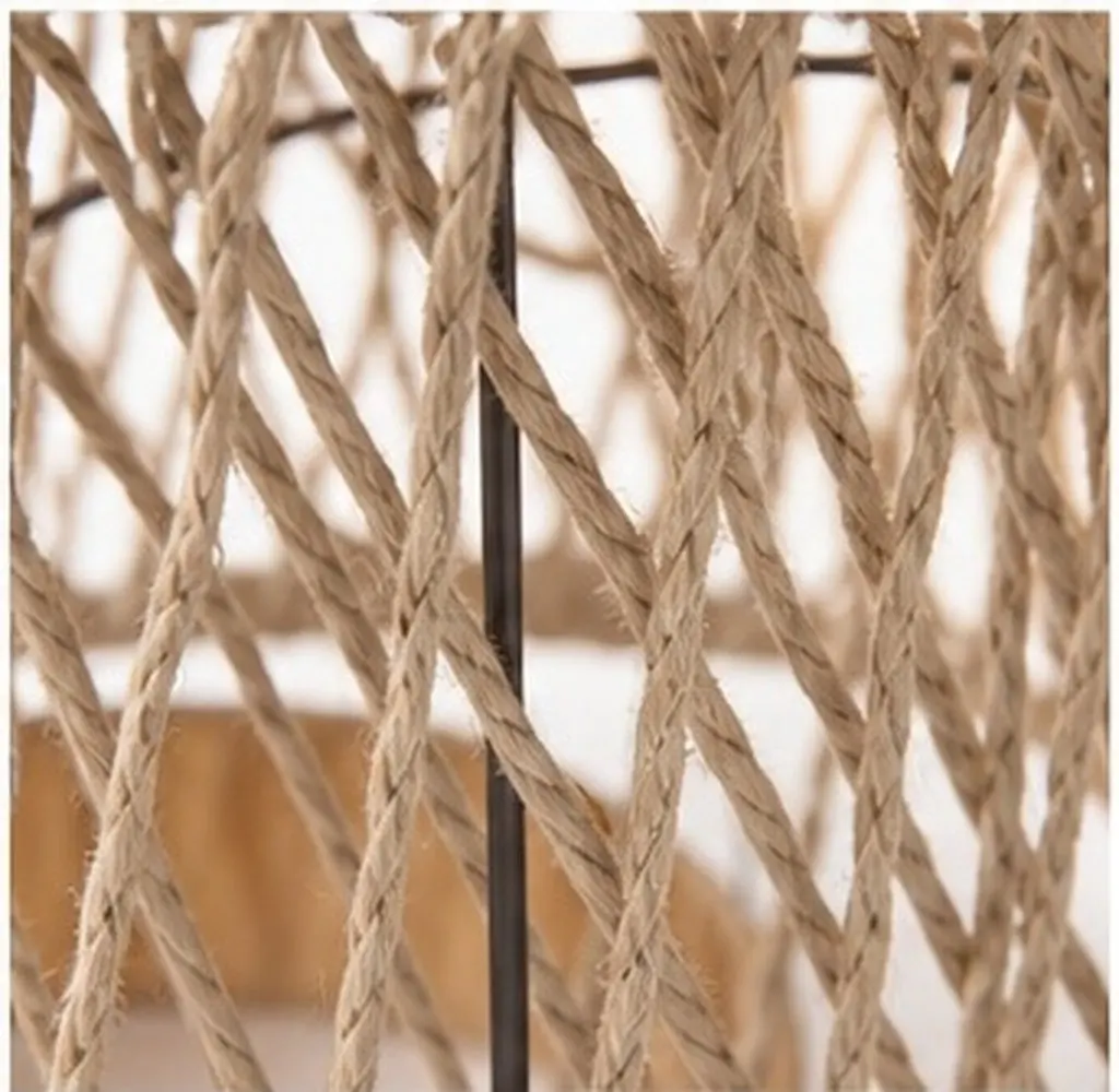 Paper Rope Woven Lampshade Handmade Natural Texture Lamp Shade for Hanging Pendant Ceiling Light Farmhouse Boho Vintage Interior