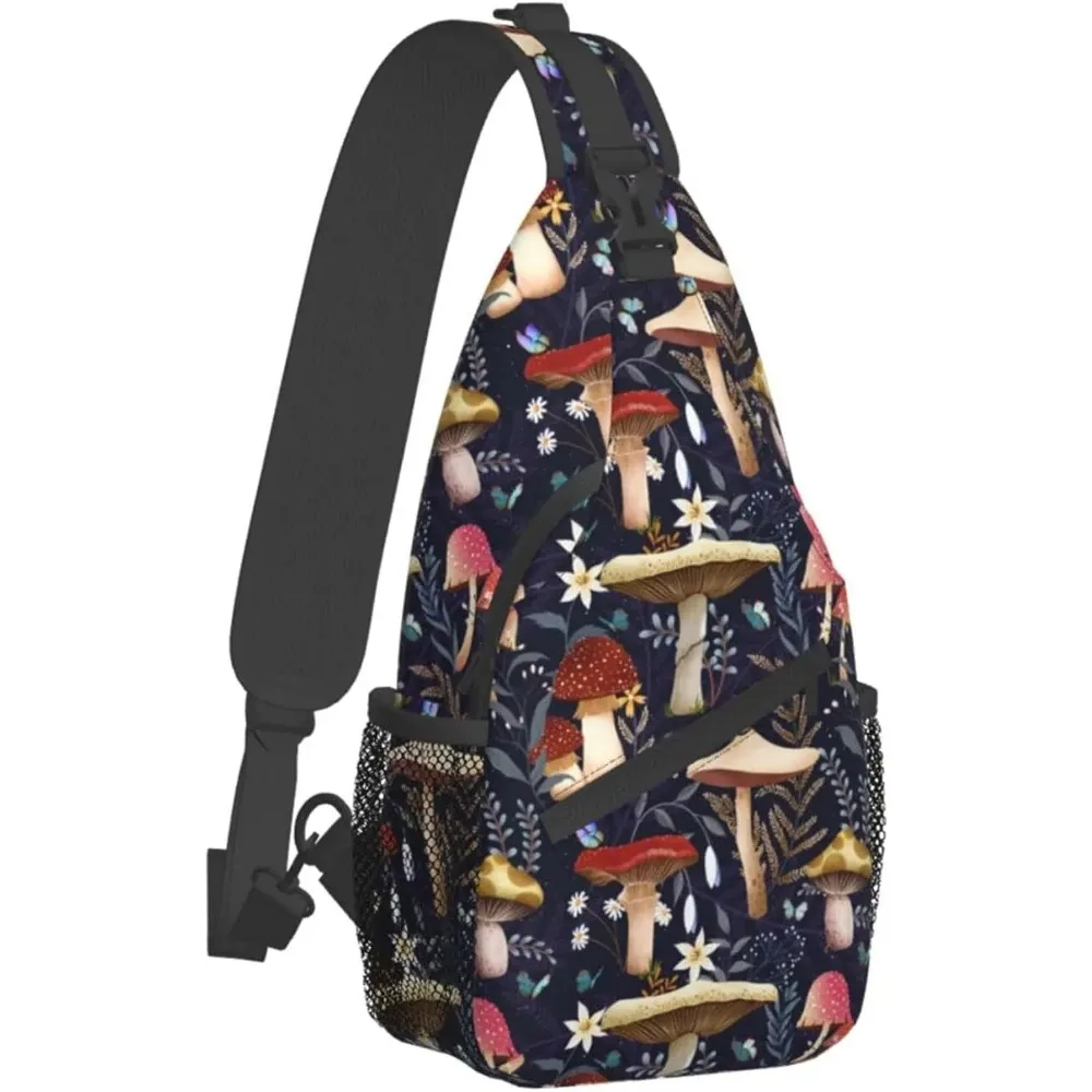 Bolsos de pecho unisex con setas coloridas, bandolera, mochila de viaje, senderismo, mochila para mujeres y hombres, bolso de hombro para deporte informal