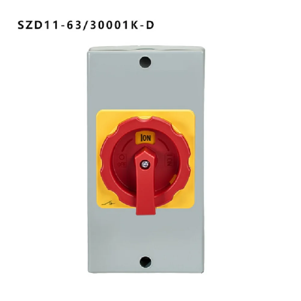 1pc 3Pole On Off Isolator Load Break Switch 660V 63A Lock Rotary Cam Switch With Box For Ventilation Systems