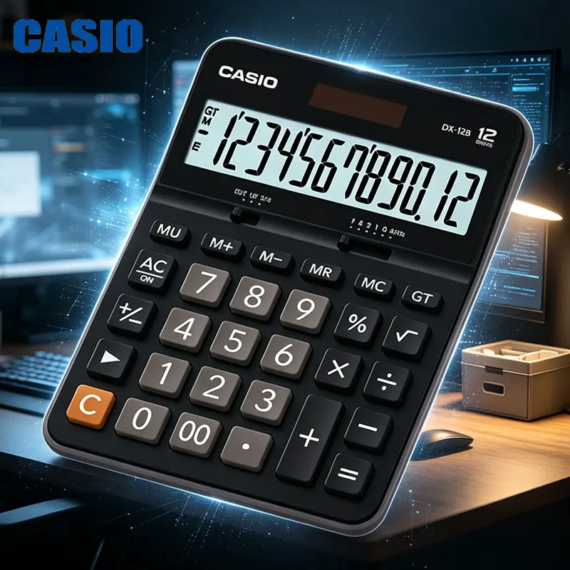 Casio DX-12B/DX-120B/DH-12/GX-14B/MX-12B Long-Lasting Battery Life Business Calculator, Stable Battery Life, Matte Business