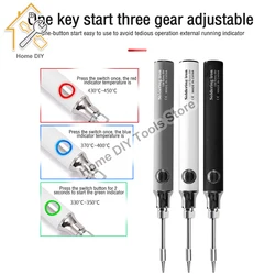 Electric Soldering Iron Adjustable Temperature 330-450 DC5V 8-10W USB Rechargeable Portable Wireless Electric Soldering Iron Kit