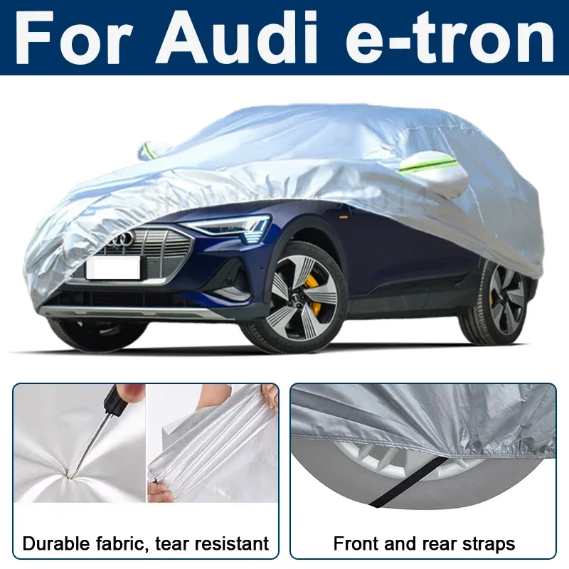 

Outdoor Full Car Cover For Audi e-tron with Reflective Strips Waterproof Snowproof Dustproof UV Protection Auto Accessory
