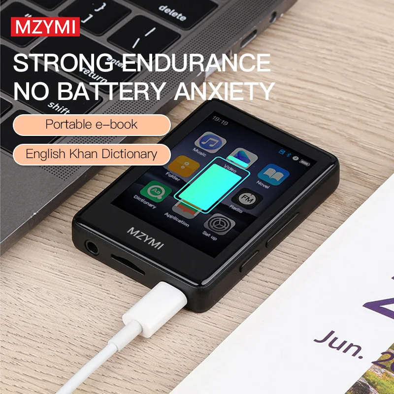 MZYMI Portable Bluetooth MP4 Player S18 Hifi Sound Music 2.4 Inch Touch Screen MP3 Walkman Support Card Built-in Speaker