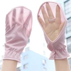 Guantes de malla transpirables, manoplas finas sin dedos, guantes de manga de ciclismo, guantes de protección UV para conducción, guantes de protección solar