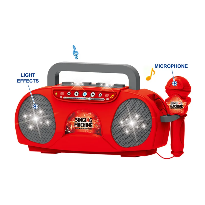 Microfono per bambini Macchina per karaoke Strumento musicale Giocattoli con luce Giocattolo educativo da viaggio per interni ed esterni Regalo per bambina