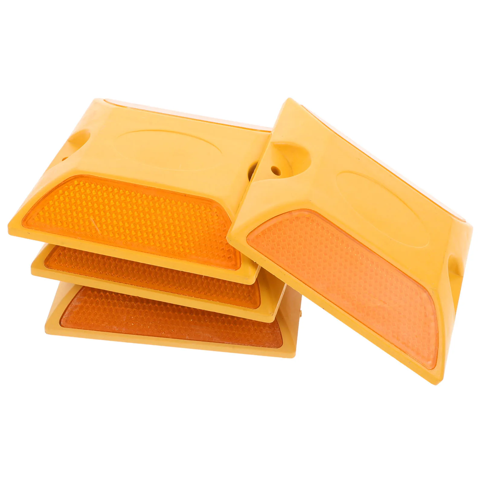 แผ่นสะท้อนแสงแบบคู่ 4 ชิ้น สำหรับทางหลวง ที่จอดรถ ทางเท้า ทางรถวิ่ง แผ่นสะท้อนแสงสำหรับพื้นผิวถนน ทนทาน