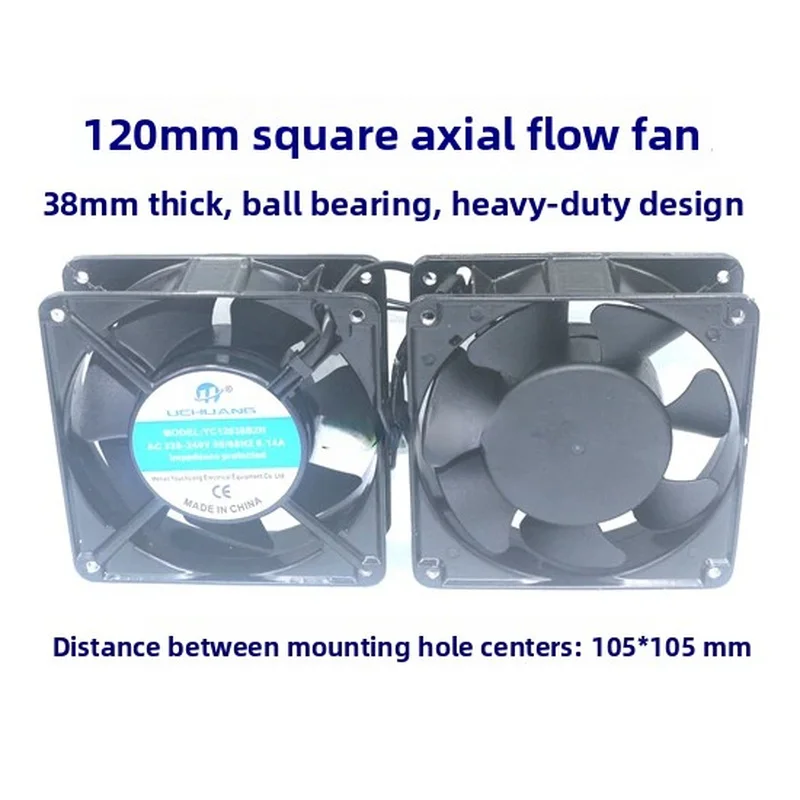 XMSJ For Industrial Microwave Equipment, Functional 120mm Axial Cooling Fan 105mm Mount Hole Pitch Replacement Component
