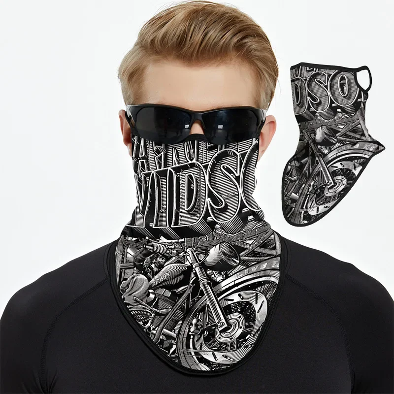 Windproof Half Mask Motorcycle Cycling Headgear Sun Protection Triangle Scarf Earloop Fishing Face Cover Shield Summer Men Women