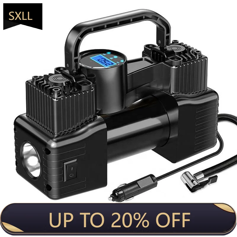 

SXLL Air Compressor Pump Tire Inflator Portable 150 psi Heavy Duty Twin Cylinder with Digital Pressure Gauge for Cars SUVs Truc