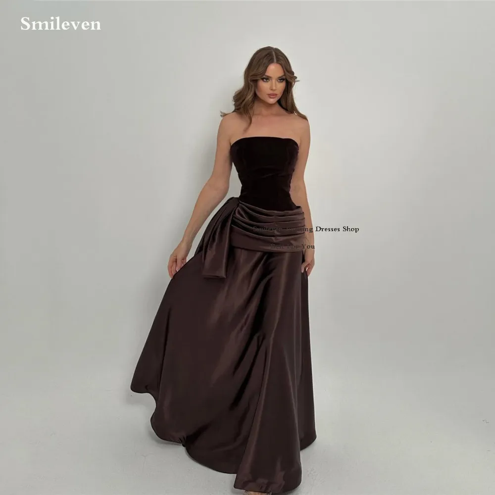 

Smileven Атласные платья макси для выпускного вечера без рукавов Элегантное коктейльное платье длиной до пола Вечернее платье для выпускного вечера по индивидуальному заказу 2026