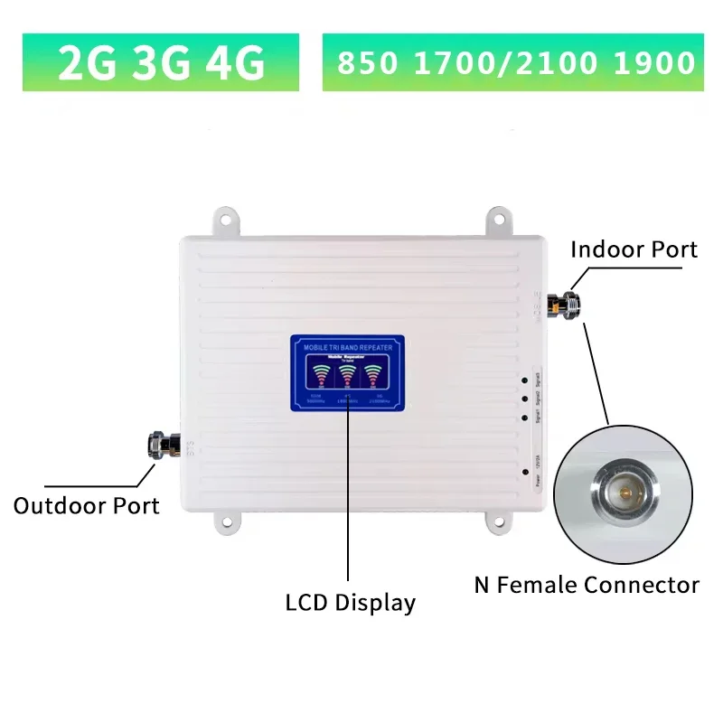 Repeater 2G 3G 4G 850 17001900 LTE Cellular Signal Amplifier 4G Cellular Amplifie Mobile AWS1700/2100 Signal Booster Repeater