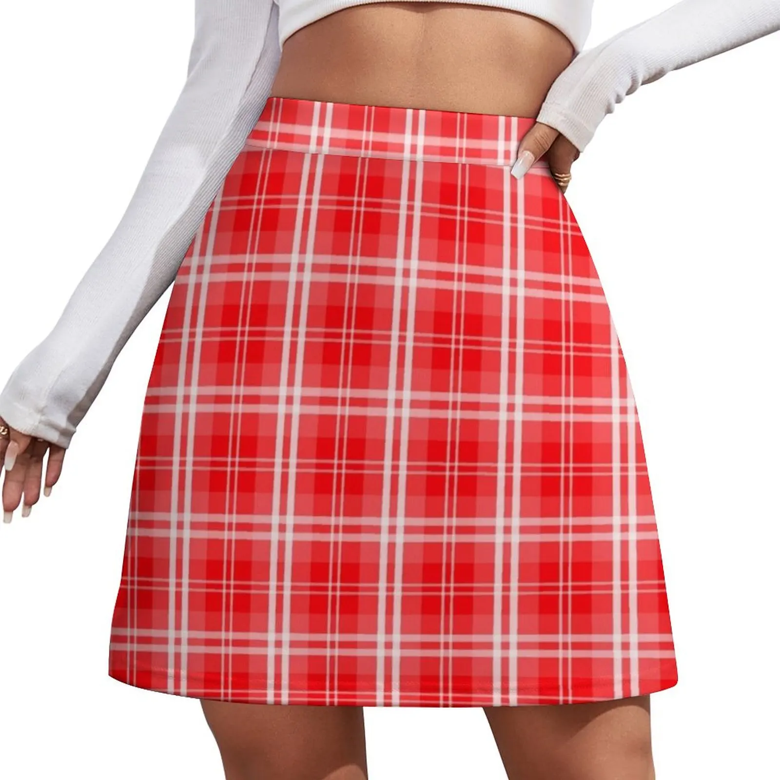 

Christmas Red Tartan Plaid Check Mini Skirt summer dress for women 2025 new in external clothes Woman skirt Mini Skirt