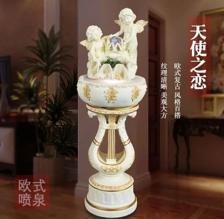 

Angel landing living room fish tank home decoration flowing water fountain ornament European wedding creative wedding gift