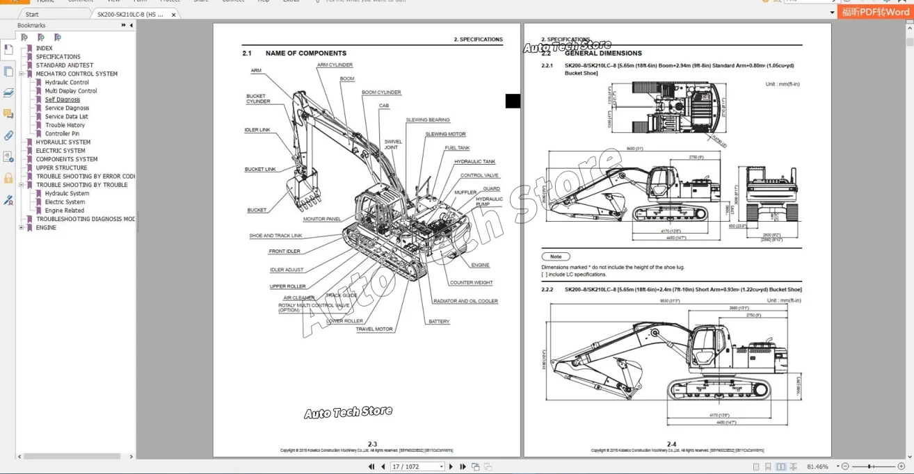 Instrukcja obsługi maszyn ciężkiej kobelco 6.17 GB PDF DVD4, aktualizacja 2021, podręcznik warsztatowy