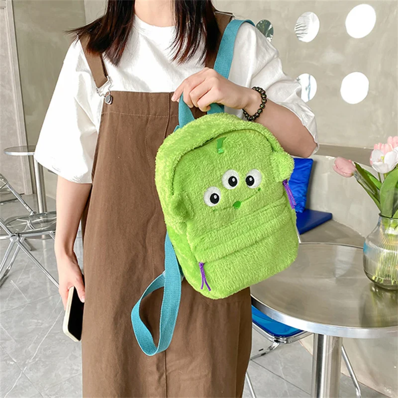 Disney Anime Winnie the Pooh Plush Backpack Kawaii Sullivan Lotso Alien Chip Dale Schoolbag Cartoon Children Plush Bag