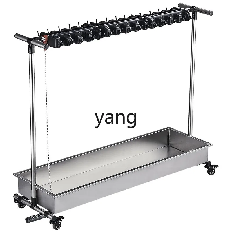

LMM Stainless Steel Floor Mop Rack Large Capacity Removable Outdoor Mop Cleaning Rack