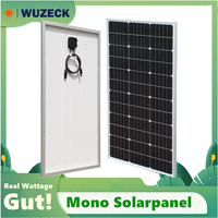 WUZECK 100W Rigid Solar Panel China Monocrystalline Silicon Cell Waterproof Solar Power 100 W  Charging 12V Camping / Home /RV