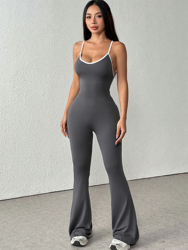 

Women's Jumpsuits Streetwear Fashion Summer New Casual Slim Clothing Solid Sexy Sling Backless Elegant Female Jumpsuits Clothing