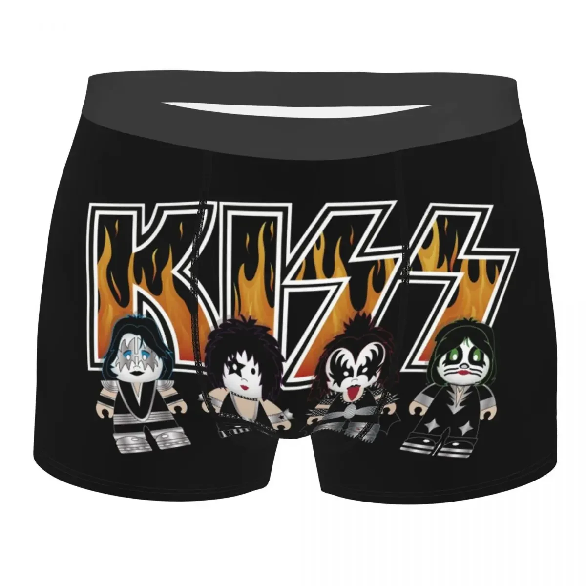 Novelty Heavy  Rock Kiss Band Boxers Shorts Panties Male Underpants Stretch Rock And Roll Briefs Underwear