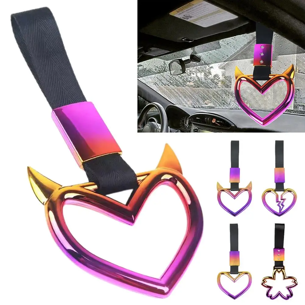 

Красочный автомобильный буксирный ремень Tsurikawa Heart Drift Charm Буксирные ремни с крючком Автомобильный ремень Передний дрейф Предупреждение Буксировочный ремень с сердечком Автомобильный Y0Z9