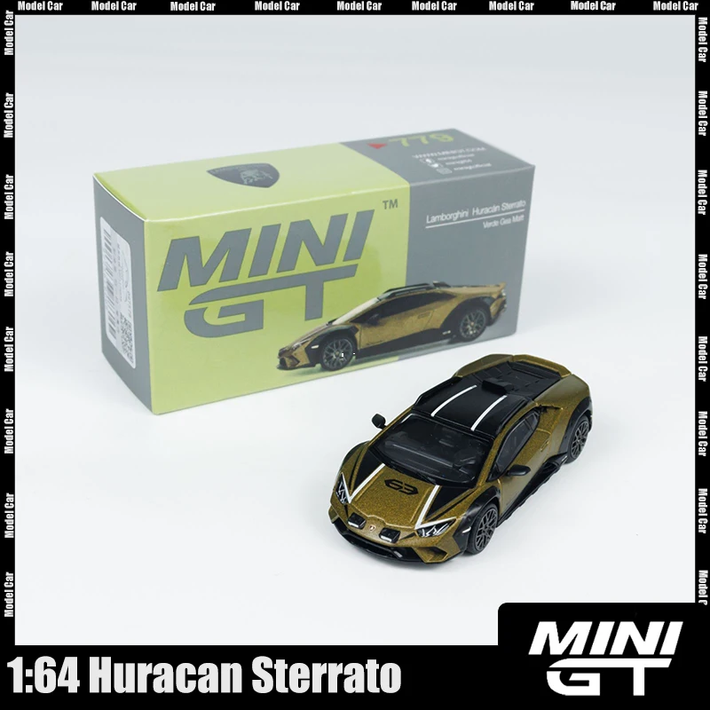 

NEW Mini Gt 1:64 Lamborghini Huracan Sterrato Miniature Model Car Mode#779 Alloy Car Figure Desk Decor Customize Birthday Gifts