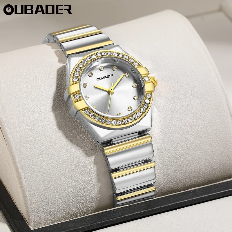 OUBAOER Man Breathable Stainless Steel Wristband Watches Men's Romantic Stylish Heartbeat Timepiece Quartz Fashion Clock