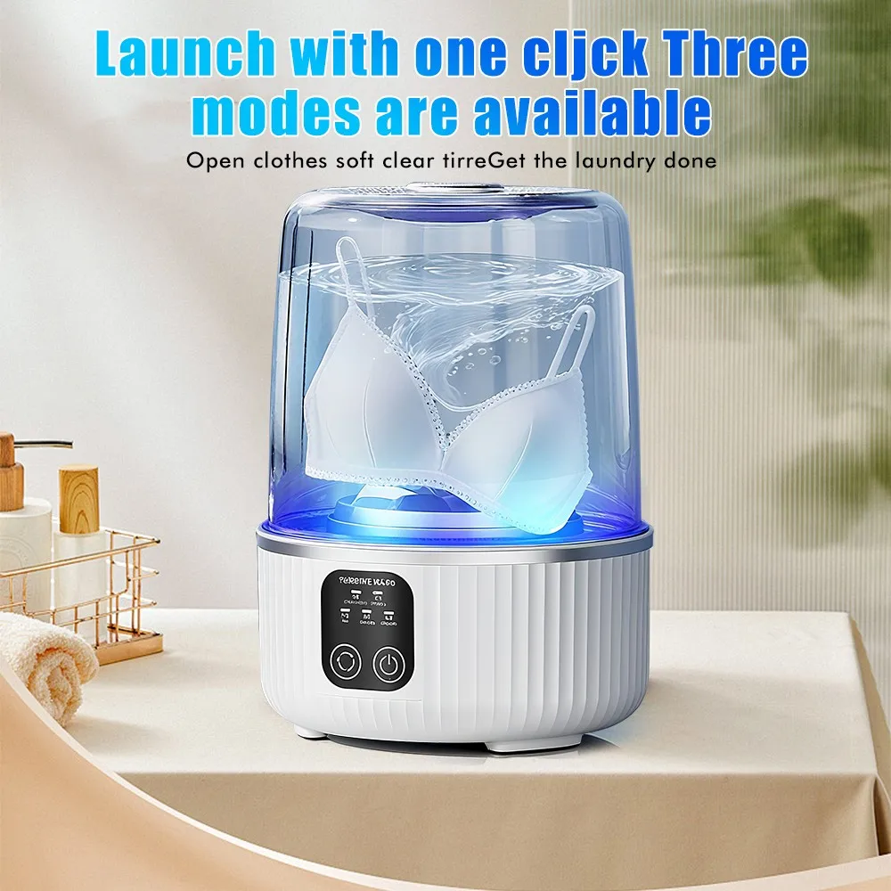 

Mini Washing Machine Cup USB Rechargeable 4000mAh Portable 3 Modes Laundry Cleaner IPX Waterproof Travel Washing Machine