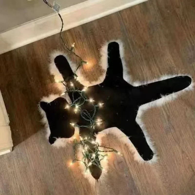 Fried Cat Rug Light-up LED Deep Fried Cat Carpet Soft Plush Deep Fried Cat Fabric Deep Fried Cat Light-up Carpet