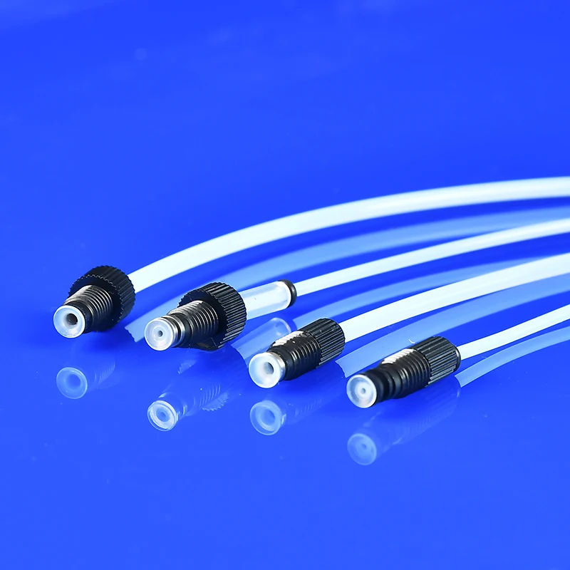 PPS Material Small Plastic Fittings 1/4-28UNF Flanged Fitting for Standard Rigid Tubing