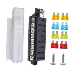 8 Way Fuse Holder RV Yacht Fuse Box Transparent Cover Accessory Fuse Block for Trucks Ships Cars Easily Install Sturdy
