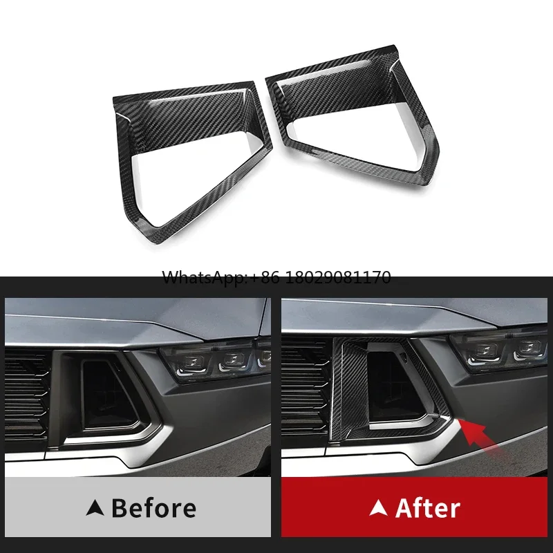 Carbon Fiber Real Car Interior Accessories Car Grille air intakes in the middle grid For Ford Mustang 2024+