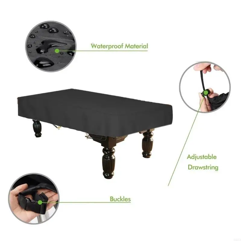 

Billiard Table Cover with Drawstrings Oxfords cloth Billiard Pool Table Cover Waterproofs Dustproof Table Protections Cover
