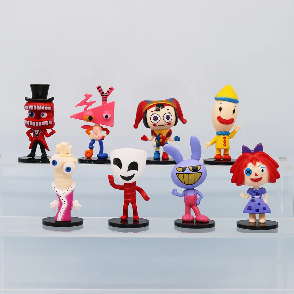 8pcs/set The Amazing Digital Circus Cartoon Figura GK Model PVC Action Figures Adorable Decor Toy Tide Play Kids Charm Gift