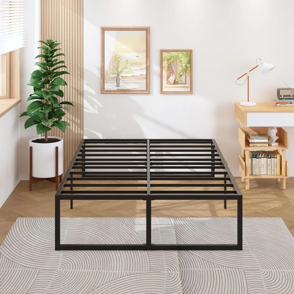 

18 Inch King Bed Frame Sturdy Mattress Foundation, Heavy Duty Metal Platform with Steel Slats Support No Box Spring Needed