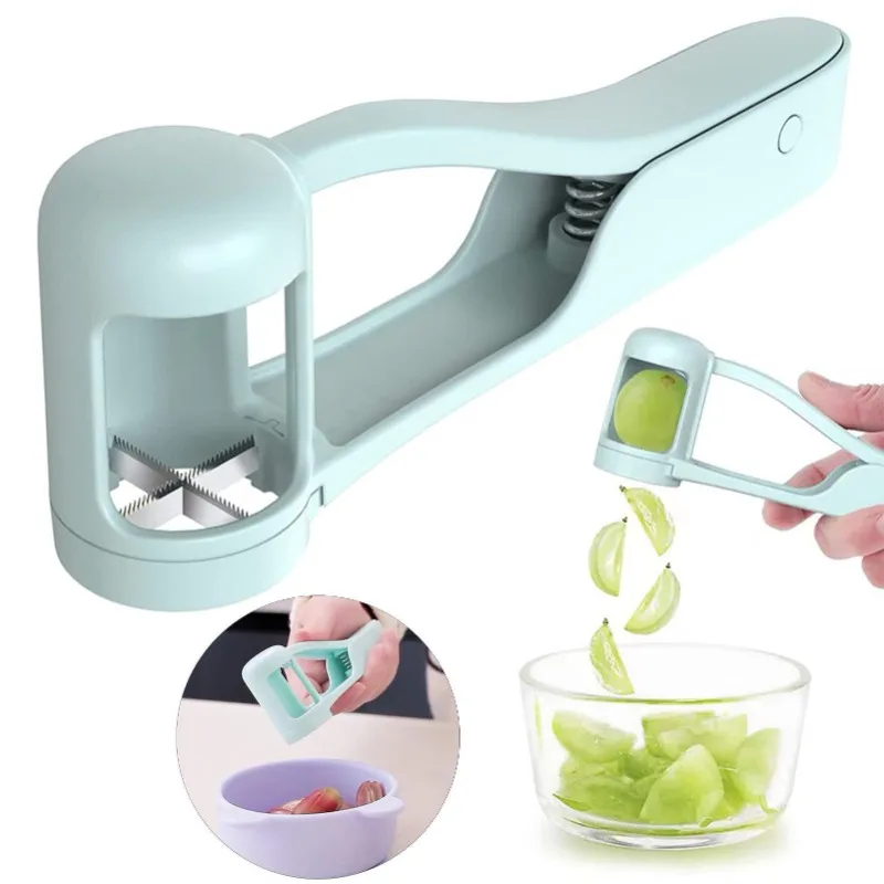 Cortador de Tomate e Ferramenta para Uvas, Divisor de Frutas Cereja para Salada, Utensílio para Crianças, Pequenos Acessórios de Cozinha, Gadget de Corte para Bebês