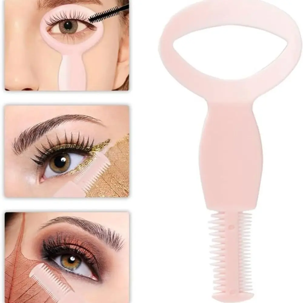 Plastic Novice Eyeliner Template with Comb Wearing Aid Eyeliner Stencil Mascara Shield Guard Reusable Ancillary Makeup Tools