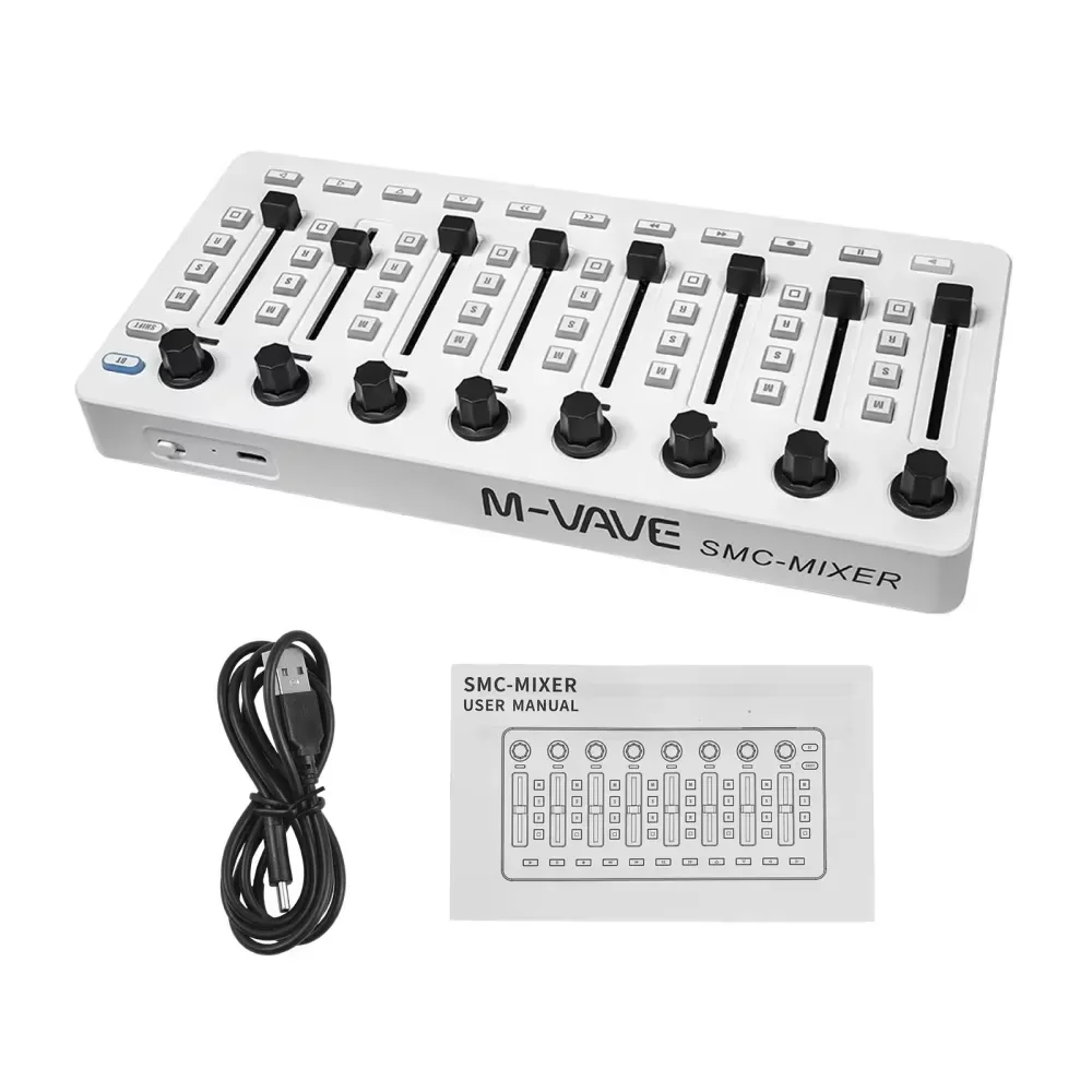 M-VAVE Wireless MIDI Controller, Mixing Console, BT Connection, USB, Mixer para a maioria dos instrumentos eletroacústicos