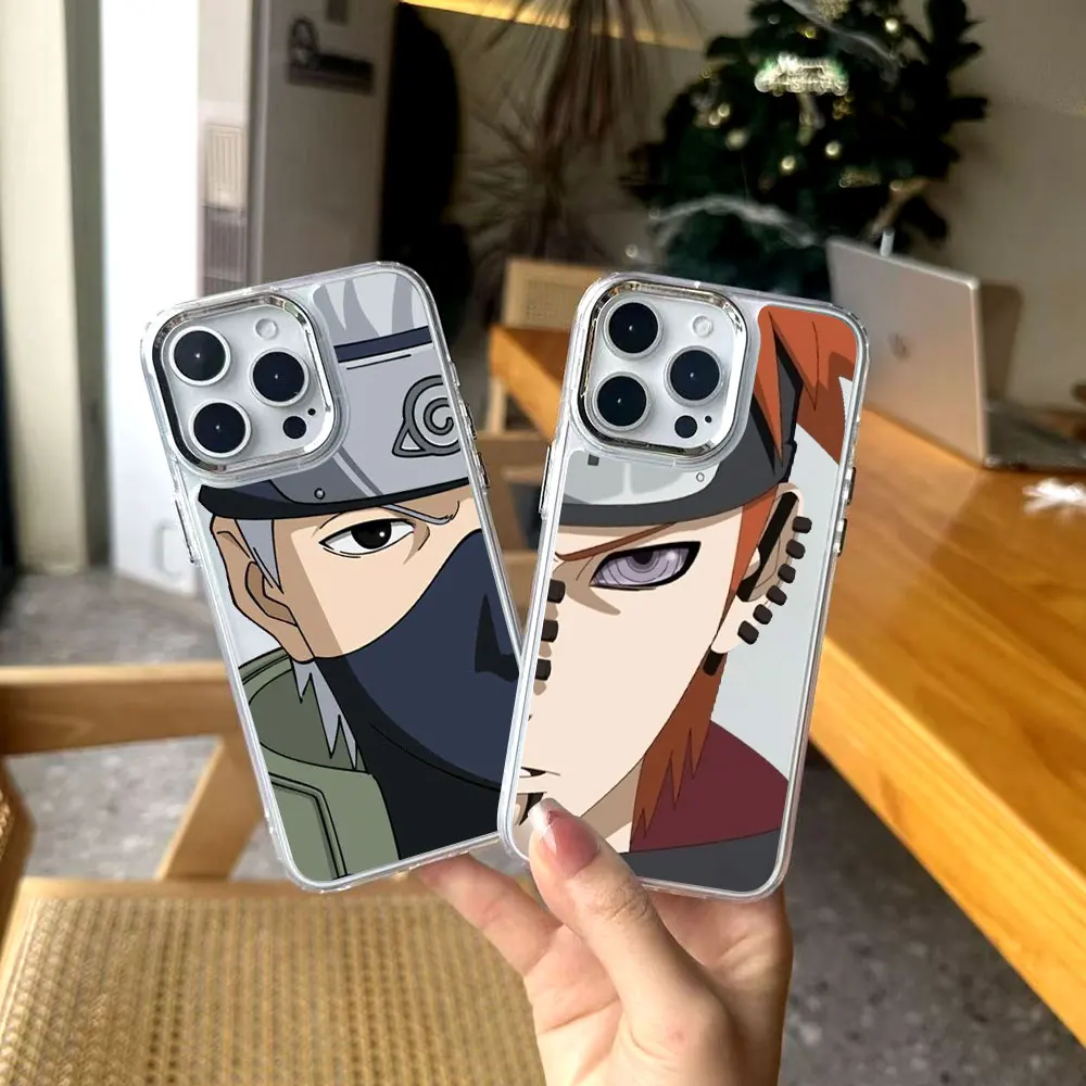 Kakashi Sasuke Anime Case for Xiaomi Mi 14T 11 Lite 5G NE 12T Pro 15 Ultra Electroplated Lens Frame Transparent Phone Cover
