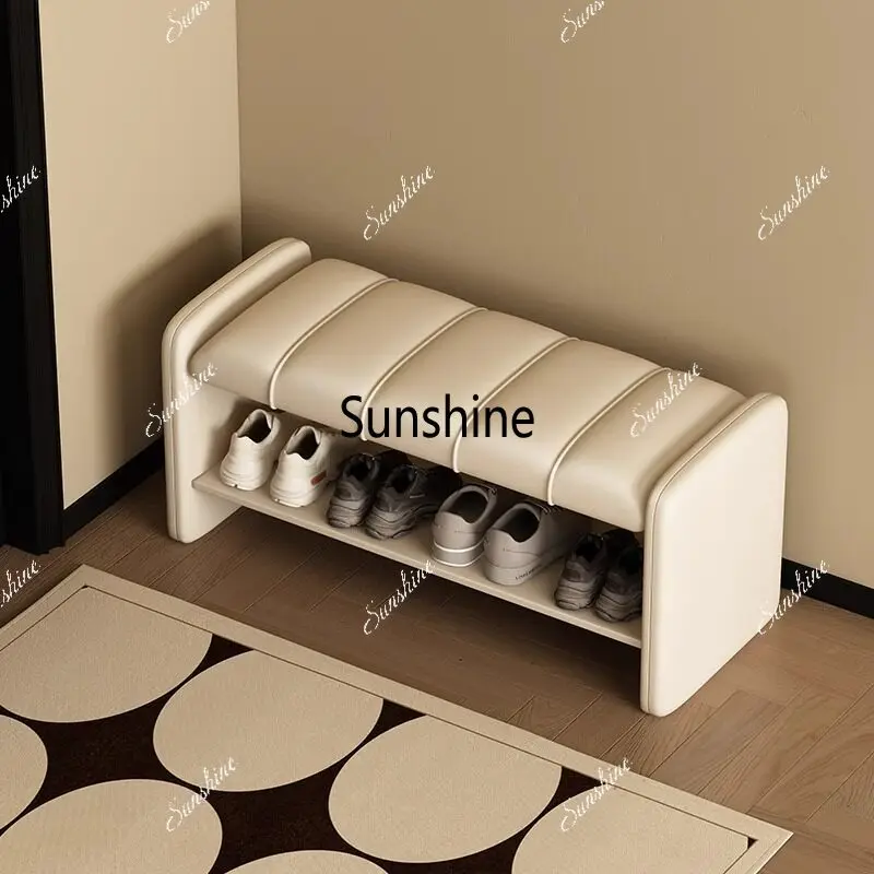 

Bedroom, bedside bench, household light luxury, high-end sense, can sit and wear, shoe cabinet integrated