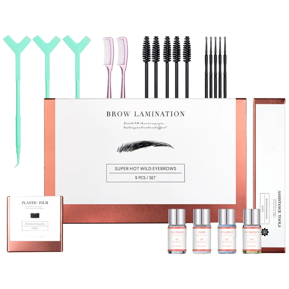 1 Juego de Kit de laminación de cejas, herramientas para dar forma a las cejas fáciles de usar para mujeres gruesas en casa, juego de regalo de maquillaje DIY