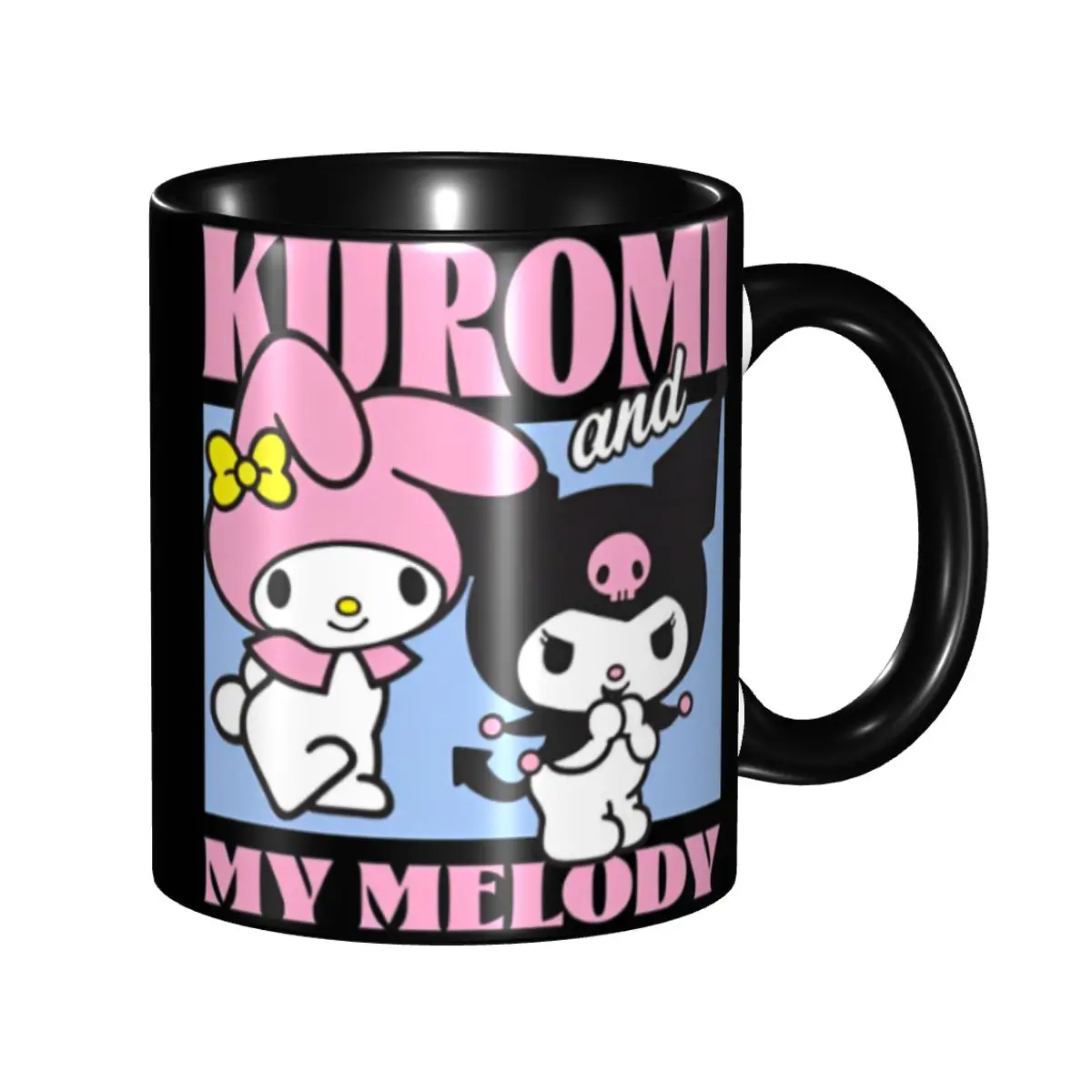 Funny Kuromi And My Melody Coffee Mugs Novelty Kawaii Cup For Bedroom