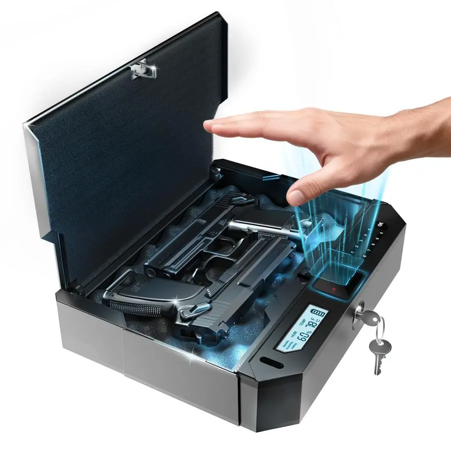 

Smart Palm Vein Gun Safe с защитой от детей, бесконтактный усилитель доступа 0,1 с 100, разблокировка для влажного, грязного, мозолированного, пилингового усилителя для рук в темноте