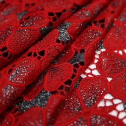 Milk Silk African Guipure Cord Red Lace Fabric 2025 High Quality Lace Swiss Voile Lace For Wedding Sewing Lace Cotton Fabric